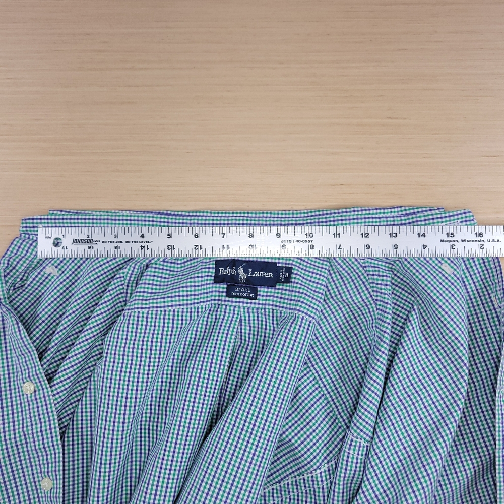 Polo Ralph Lauren Blake Gingham Short Sleeve Shirt Mens M Green Purple Preppy - Picture 5 of 8